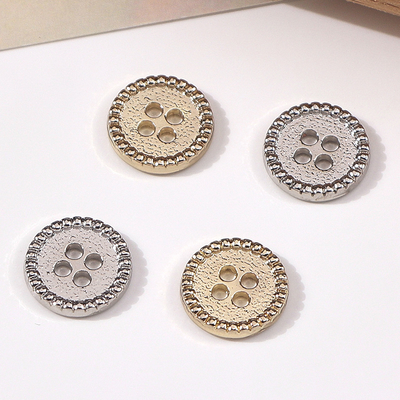 Customized Round 4 Hole Metal Alloy Button Fashion Trends Flat Sew Button For Garment Clothes