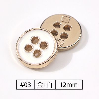 Customized Round 4 Hole Metal Alloy Button Fashion Trends Flat Sew Button For Garment Clothes