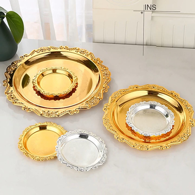 Wholesale Home Decorative Tea Pastry Tray 10cm-25cm Living Room Coasters Snack Dish Fruit Plate Jewelry Storage Tray Decoration